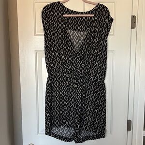 Banana Republic Black and White Geometric Romper